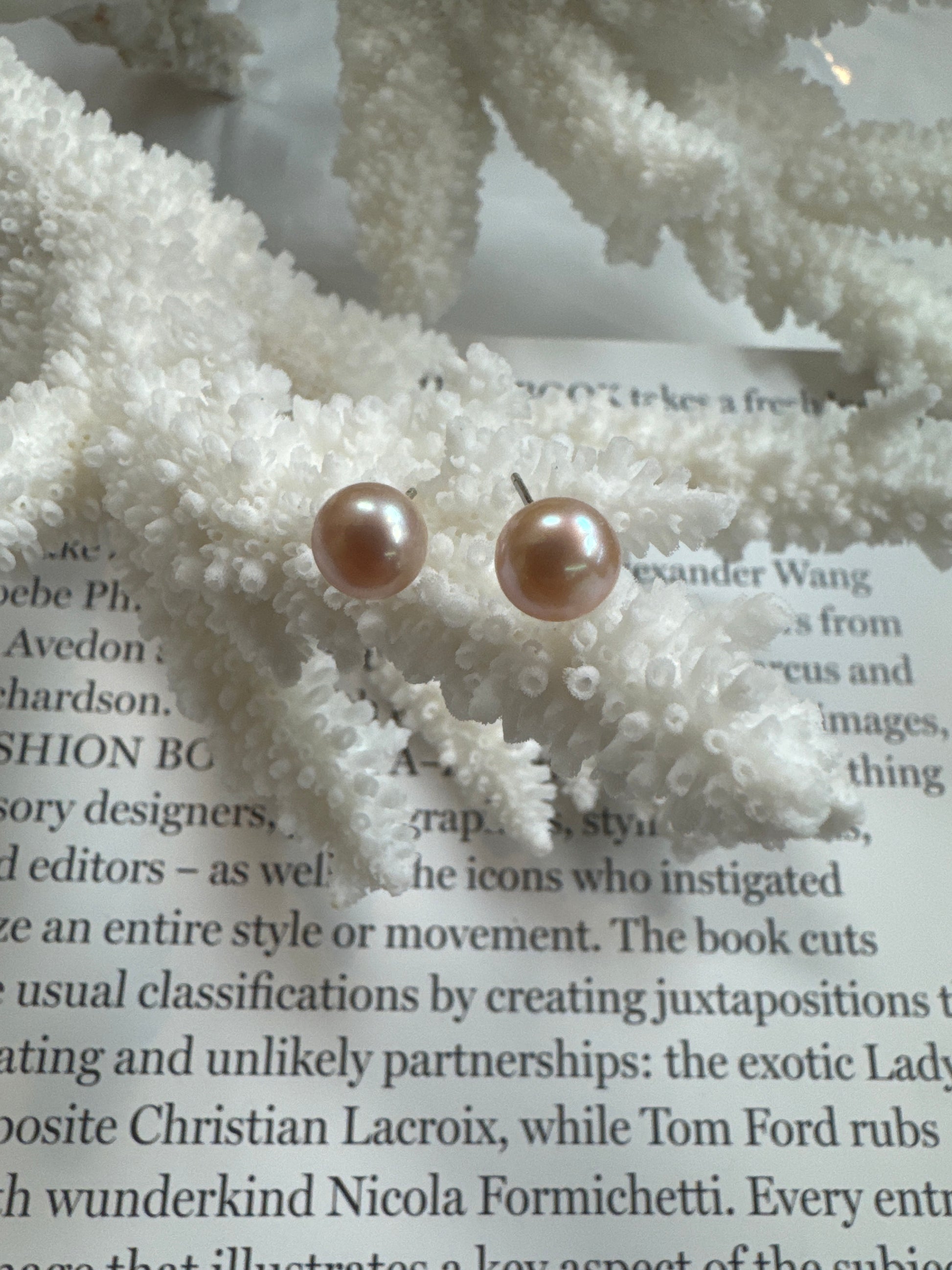 Blush Pearl Studs | 8.5mm